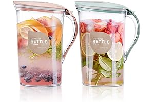 Coloch Plastic 2 Quart Water Pitcher Set with Flip Top Lid