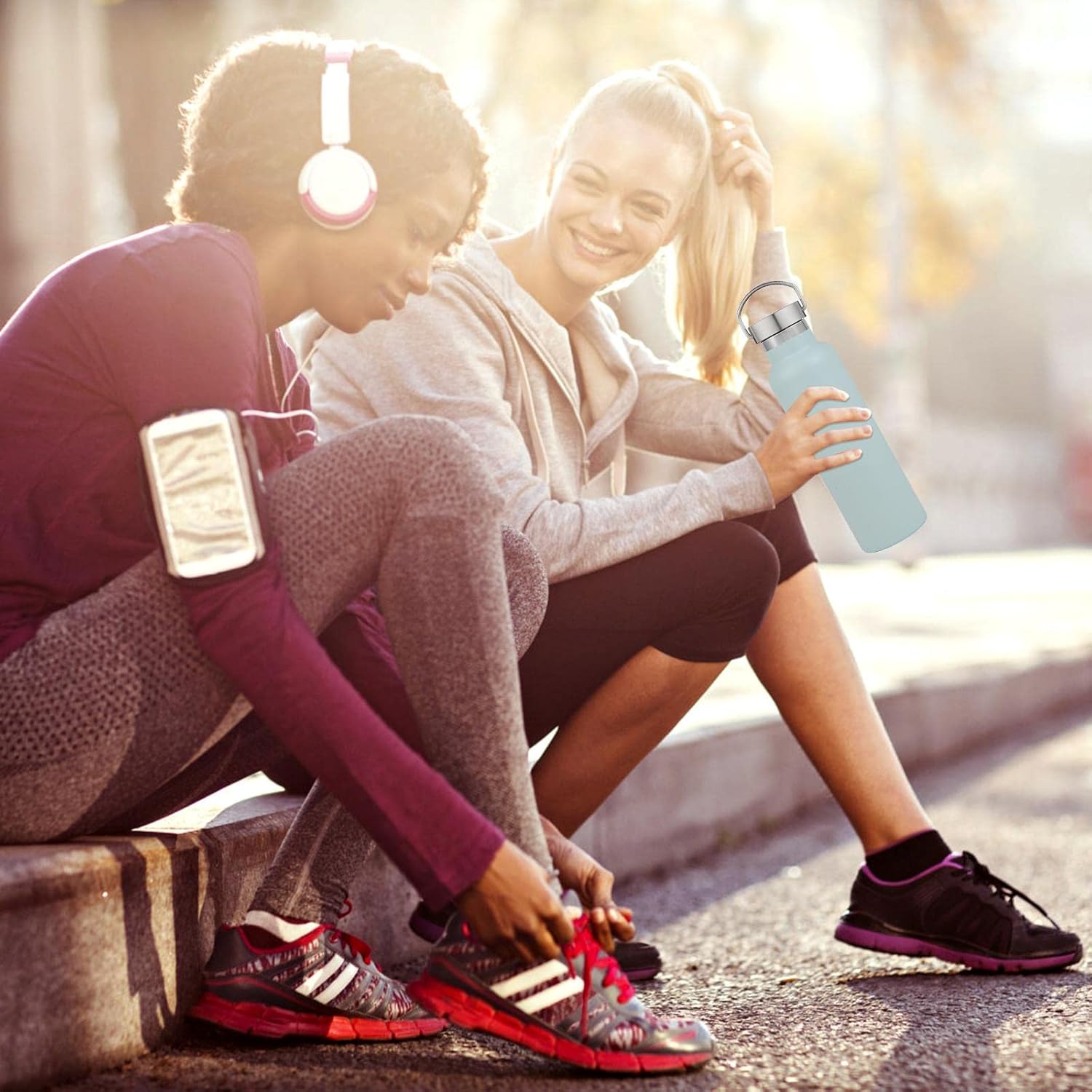 Neihepal 20 oz Insulated Water Bottles Bulk 4 Pack,Stainless Steel Double Wall Sport Bottle with Lid of Handle,Metal Reusable Thermoses Flask for School,Cyclists,Hikers,Gift (Mix,Set of 4) - Image 6