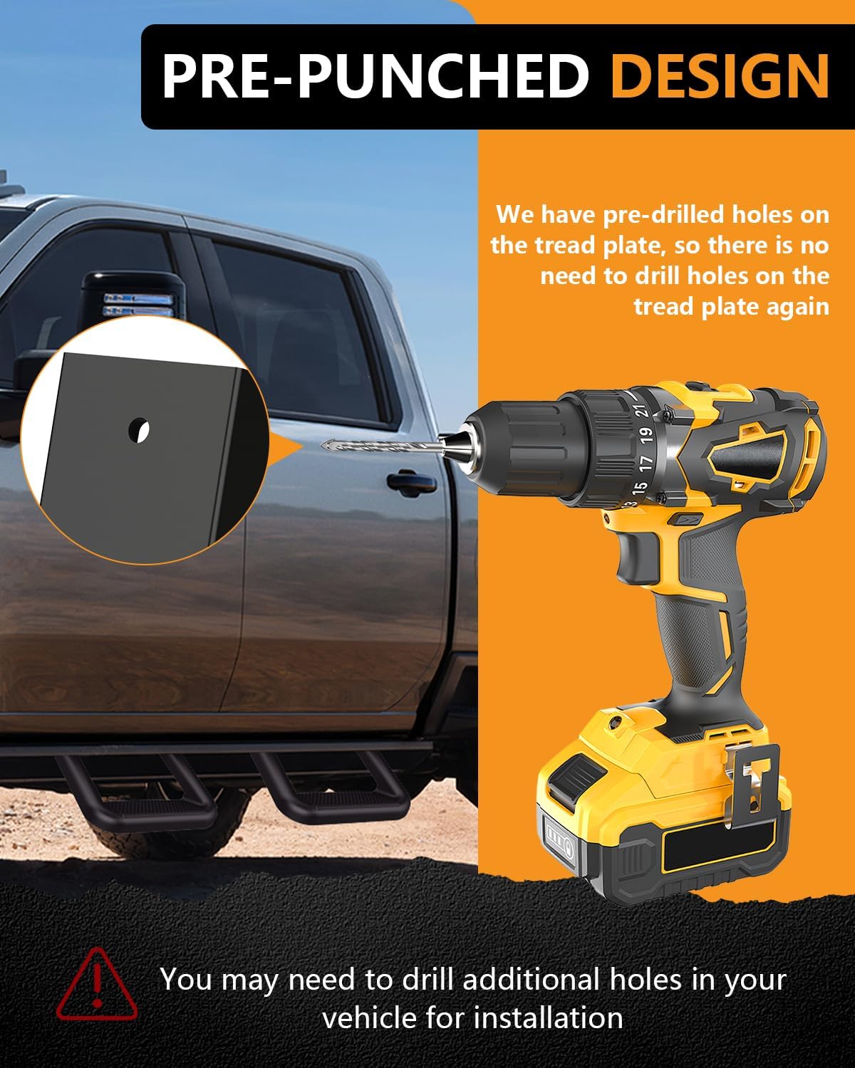 Universal Truck Side Steps Compatible with Silverado,Dodge Ram