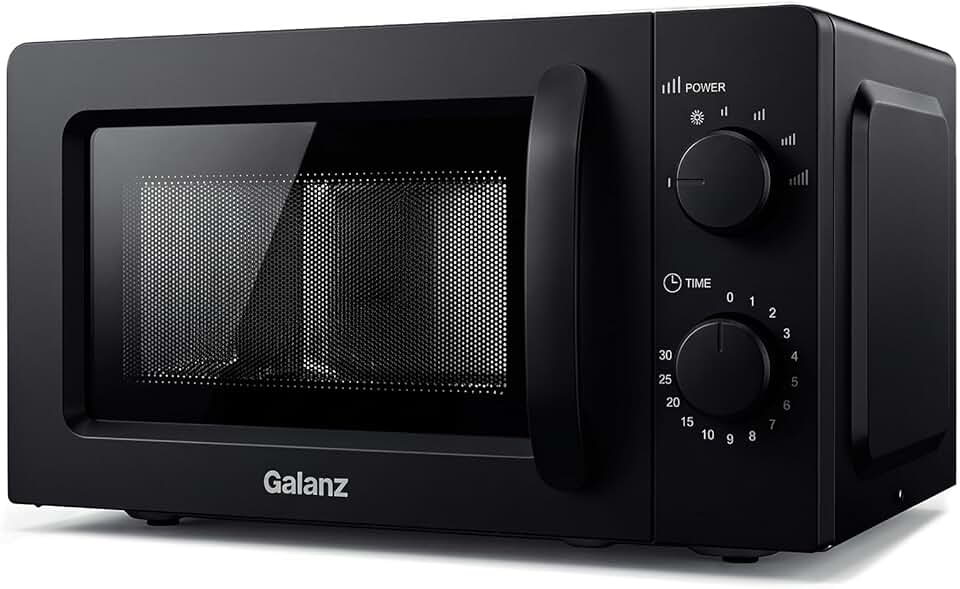 Galanz Microondas de 20 l 700 W, microondas solo con dial mecánico, 6 modos, microondas con plato giratorio de vidrio y ventana de visualización, fácil de usar en la cocina