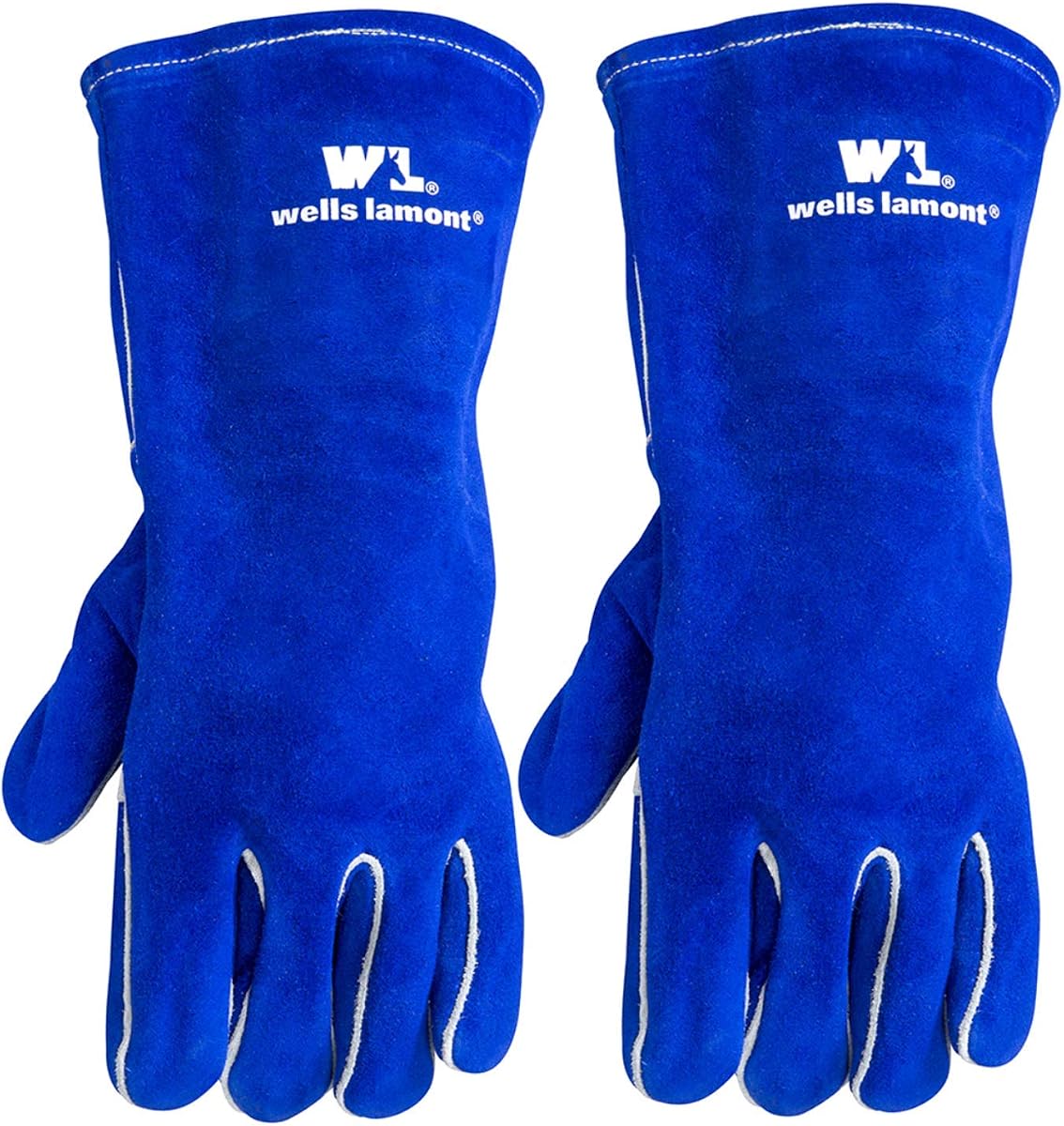 Left Hand Welding Gloves, Split Cowhide Leather, 2-Pack, Large | Kevlar Stitching, Heat Protection, Fully Lined, Fireplace, Outdoor Cooking, Camping