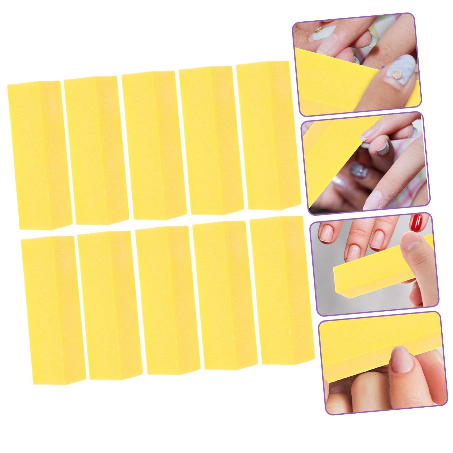 Healvian 50piezas Limpiadores De Uñas Portátiles Herramientas De Manicura Doble Cara Accesorios Para Pulido De Uñas Diseño Compacto y Seguro Para Viajes