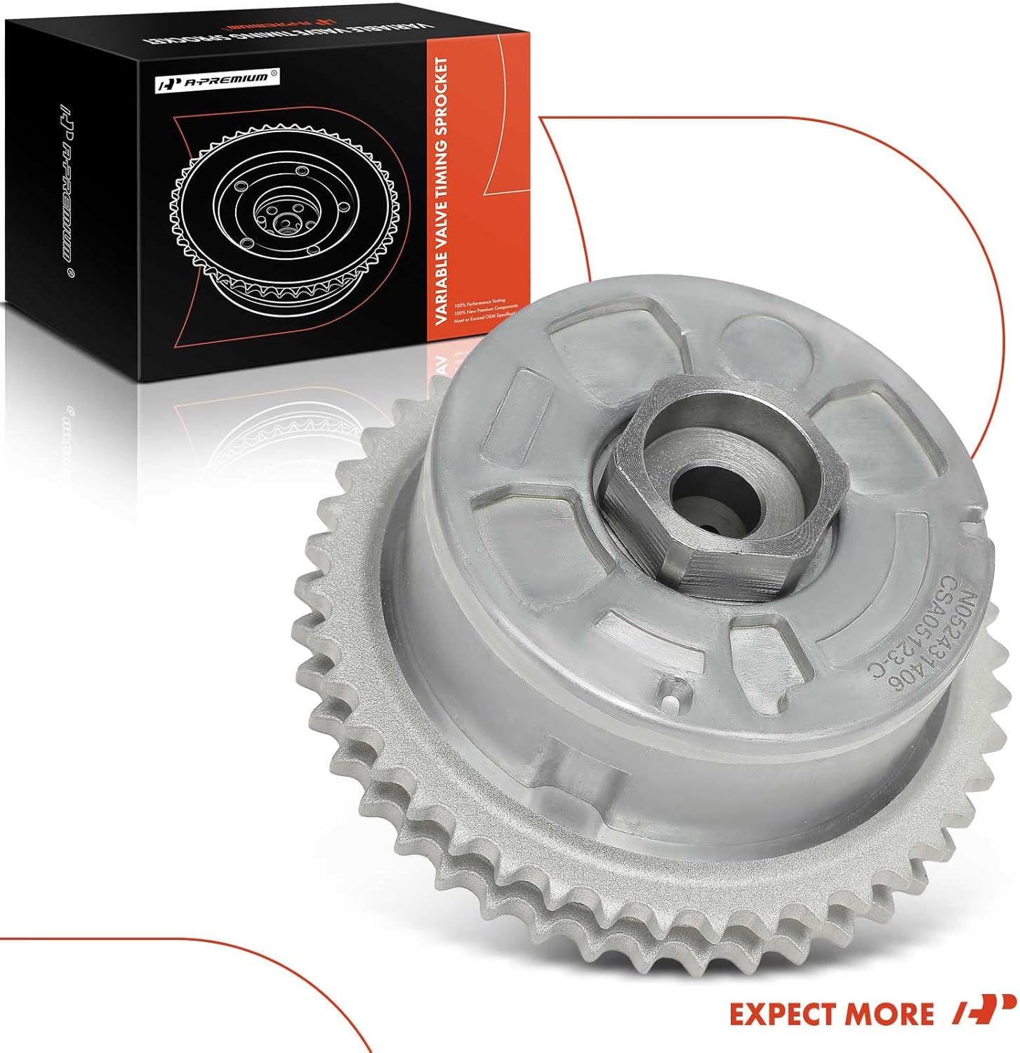 A-Premium Inner Engine Variable Valve Timing (VVT) Sprocket Gear Camshaft Adjuster Phaser Compatible with Porsche Cayenne 2015-2017, Panamera 2014-2016, 4.8L, Replace# 00004320788, 94810505122