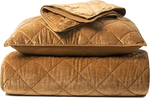 Miniatura 7 de EVERGRACE Juego de edredón de terciopelo triturado de lujo, tamaño King, edredón de terciopelo ligero acolchado de diamante, ultra suave, juego de