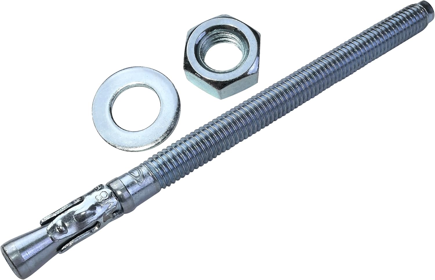 AERZETIX - Long Thread Anchor Bolt Screw for Wall, Concrete, Stone - M8 x 120 mm - Zinc Plated Steel