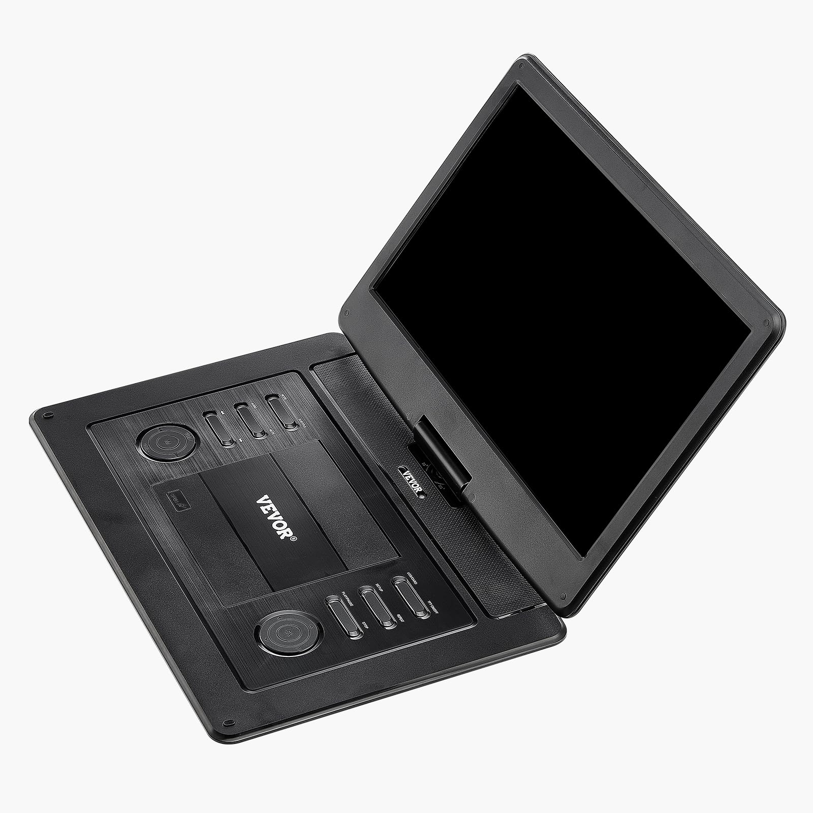VEVOR tragbarer DVD-Player mit drehbarem HD-Bildschirm (396 mm), eingebauter Akku mit 4,5-5 Std. Laufzeit, 2 Lautsprecher, unterstützt Synchronisierung von TV/USB/SD-Karte/CD/DVD, Autoladegerät