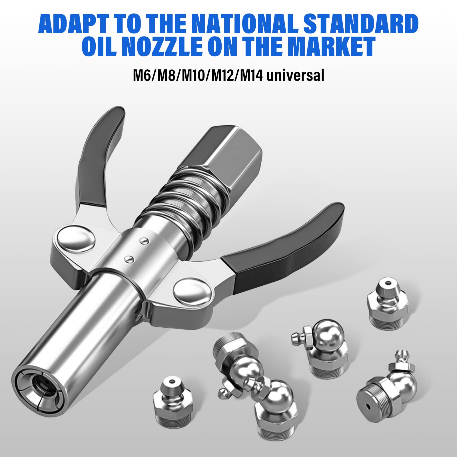 Giunto Per Pressa Grasso A Doppia Impugnatura - 1/8 NPT - Con Tubo 30cm - Chiusura Rapida - Foto 8