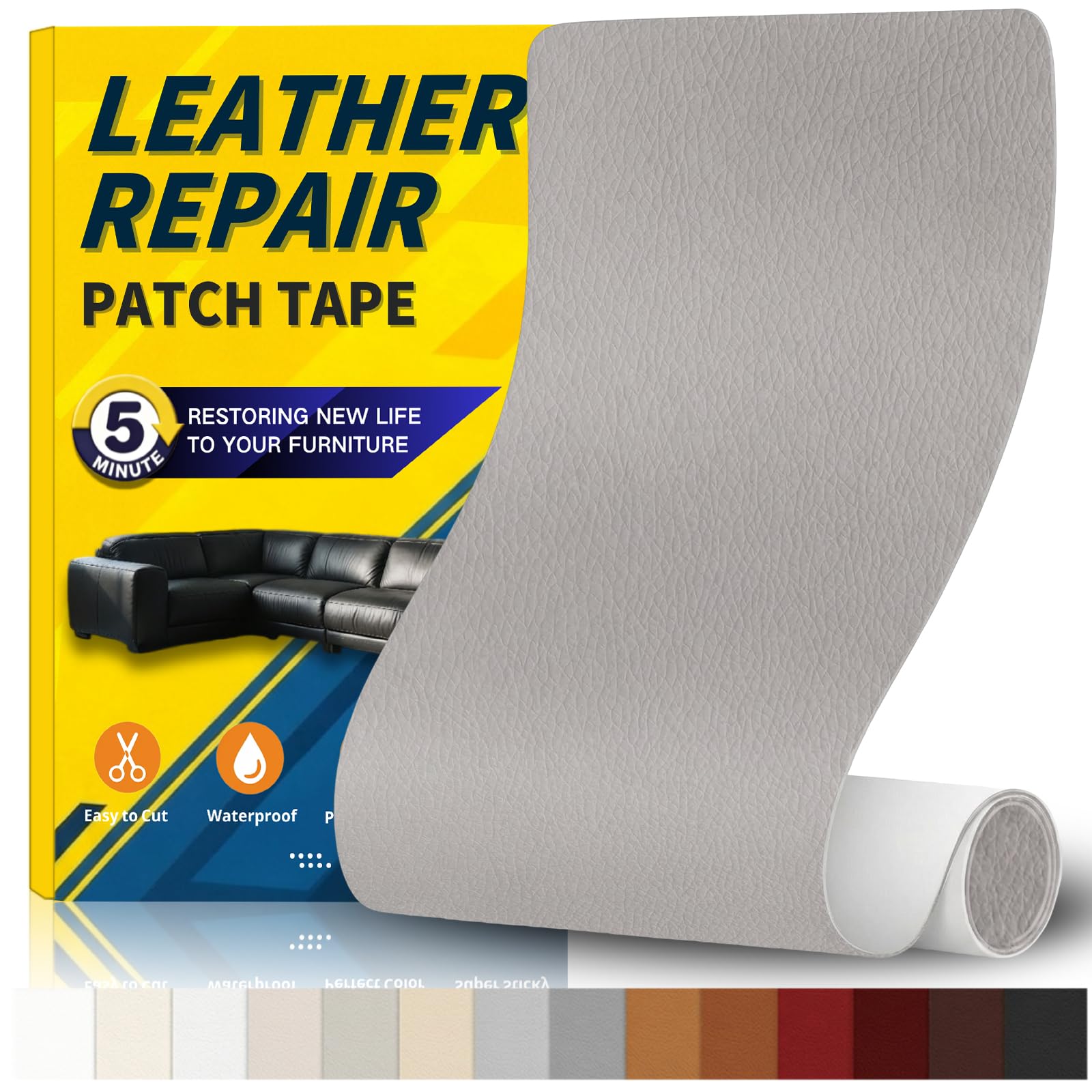 Gelaisi Leder Reparatur Set, Kunstleder Selbstklebend, Kunstleder-Reparaturset