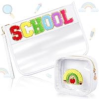 Vista 14 de Hillban Juego de 2 bolsas de bebé de chenilla, bolsas de letras de chenilla, bolsa de maquillaje, bolsa de viaje para bebé, impermeable, portátil