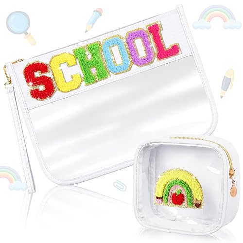 Miniatura 14 de Hillban Juego de 2 bolsas de bebé de chenilla, bolsas de letras de chenilla, bolsa de maquillaje, bolsa de viaje para bebé, impermeable, portátil