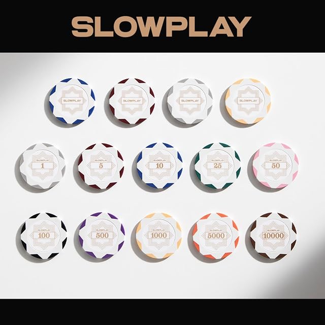 Foto 3 de 6 de Fichas póker de Arcilla SLOWPLAY Nash, 14 g/40 mm, Pack 50