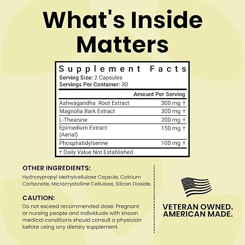 Miniatura 3 de Luma Nutrition Reductor y Gestor de Cortisol - Ashwagandha + L-Teanina - Suplementos de Cortisol para Mujeres y Hombres - Alivio del Estrés, Sueño