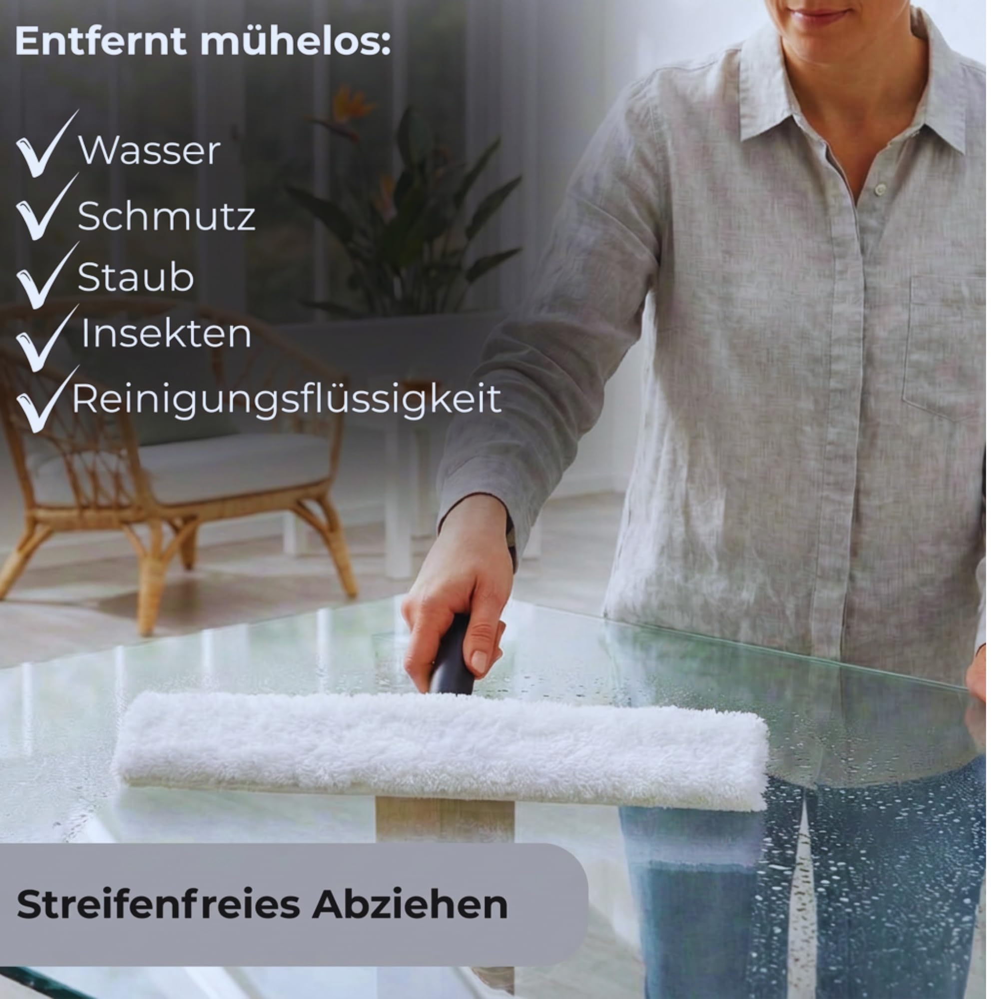 Novaliv 4X Fensterwischer 45 cm Einwascher aus Vlies Einschäumer zum Fensterputzen Fensterwischer Fensterreiniger Fenstereinwäscher Fensterreinigung Fensterputzer