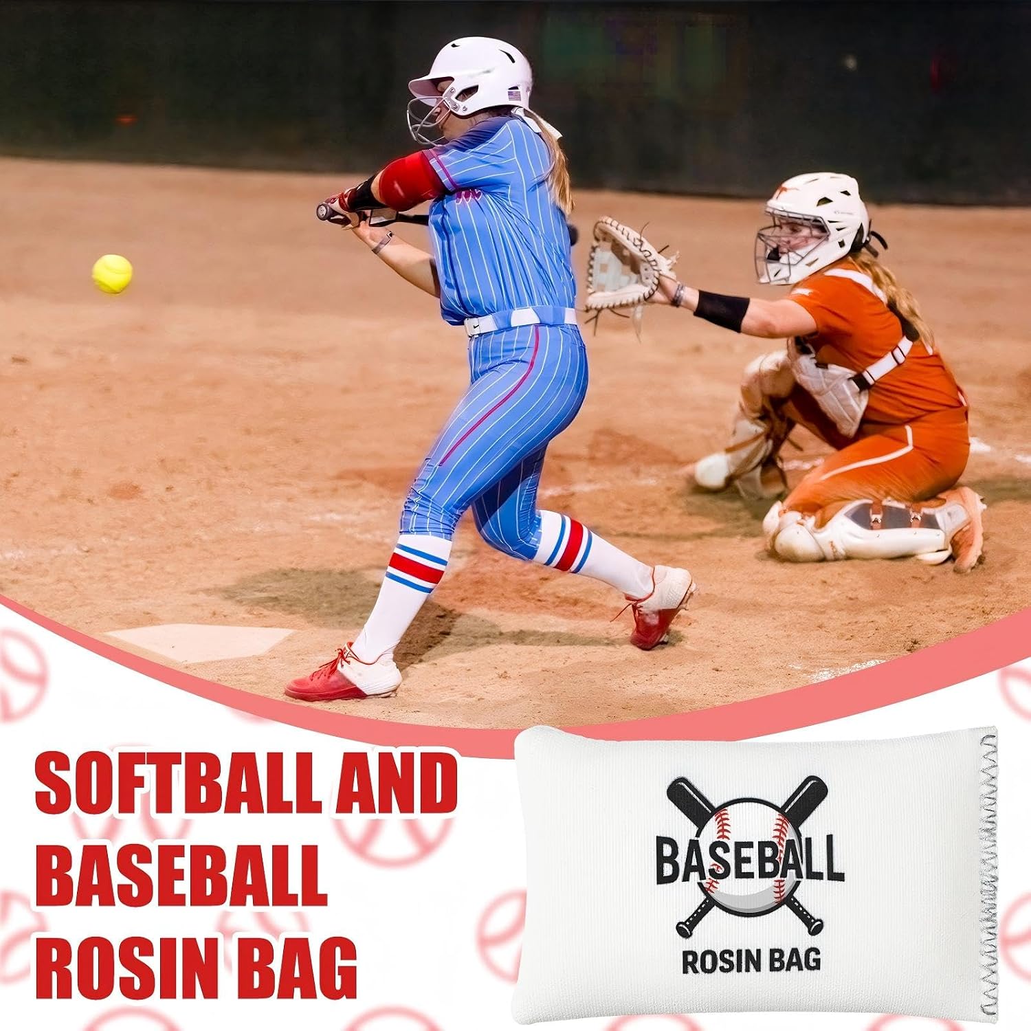 Lounsweer 6 Pcs Rosin Bags for Softball Baseball Accessories Kit Absorbing Rosins Sacks for Hands Fits for Multi-sport Drying Resealable Bag