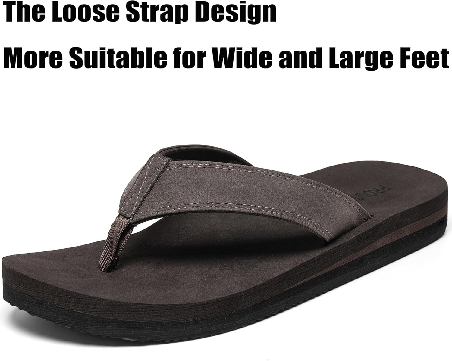 Men's Wide Flip Flop with Orthotic Arch Support Athletic Slide Thong Sandals for Men Soft Cushion Footbed - Image 3