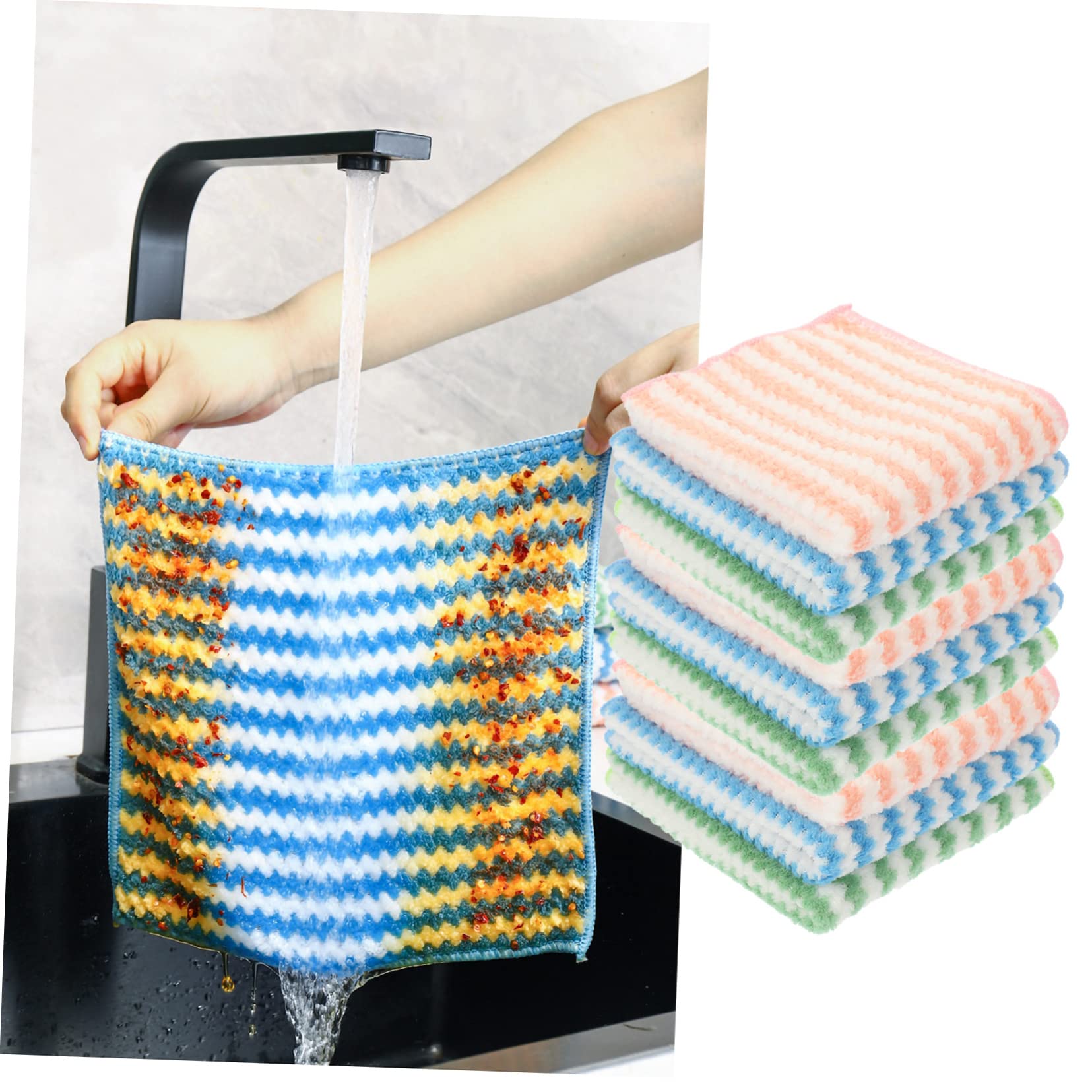 minkissy 30stücke Küchentücher Saugfähige Geschirrtücher Aus Mikrofaser Wiederverwendbar Für Reinigung Und Geschirrspülen Farbenfrohes Design Für Küche Und Haushalt
