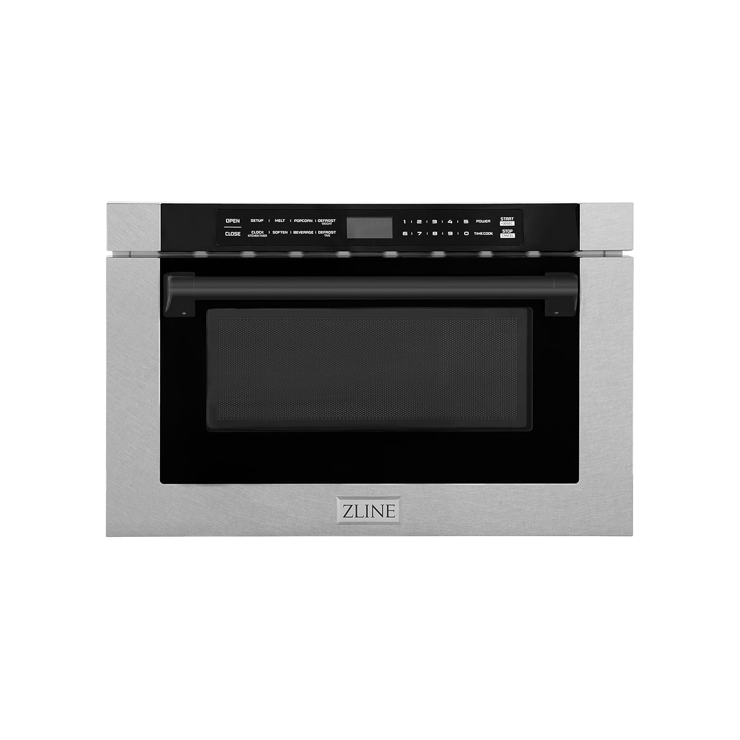 ZLINE Autograph Edition 24 1 2 cu ft Built-in Microwave Drawer with a Traditional Handle in Fingerprint Resistant