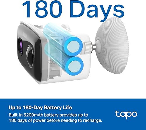 Miniatura 2 de Tapo Cámara de seguridad para exteriores inalámbrica, 1080P, hasta 180 días de batería, detección de persona gratis, visión nocturna a color,