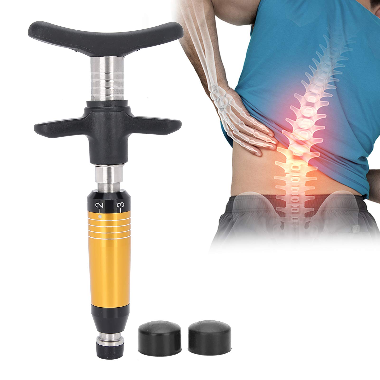 6-stufiges Werkzeug zur Anpassung der Chiropraktik, manuelle Wirbelsäulenkorrektur-Massagepistole aus rostfreiem Stahl, Handheld-Aktivator für Rückenwirbel bei Wirbeltieren, Thorax und Skoliose | Manuelle Wirbelsäulenkorrektur, Massagegewehr für Rücken, B