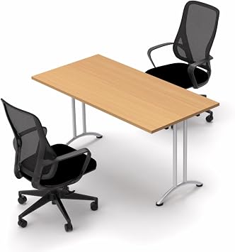 2 Person 1 Table Set Model 5245 3 Piece Includes Conference Meeting Seminar Tables & Chairs BIFMA top spec Commercial Adjustable Manager Chairs Chair Color Black/Table Color Beech