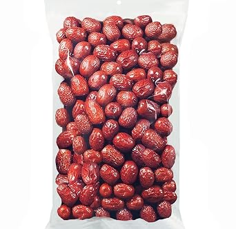 Jujube Red Dates,17.6oz/500g, Dried Fruit- No Sugar Added, Asian Snacks, Not Too Dry, Soft & Chewy, Brew Tea, Soup, Adorn and Sweeten Cakes, Warm red dates Aroma, Improve Sleep and Digestion