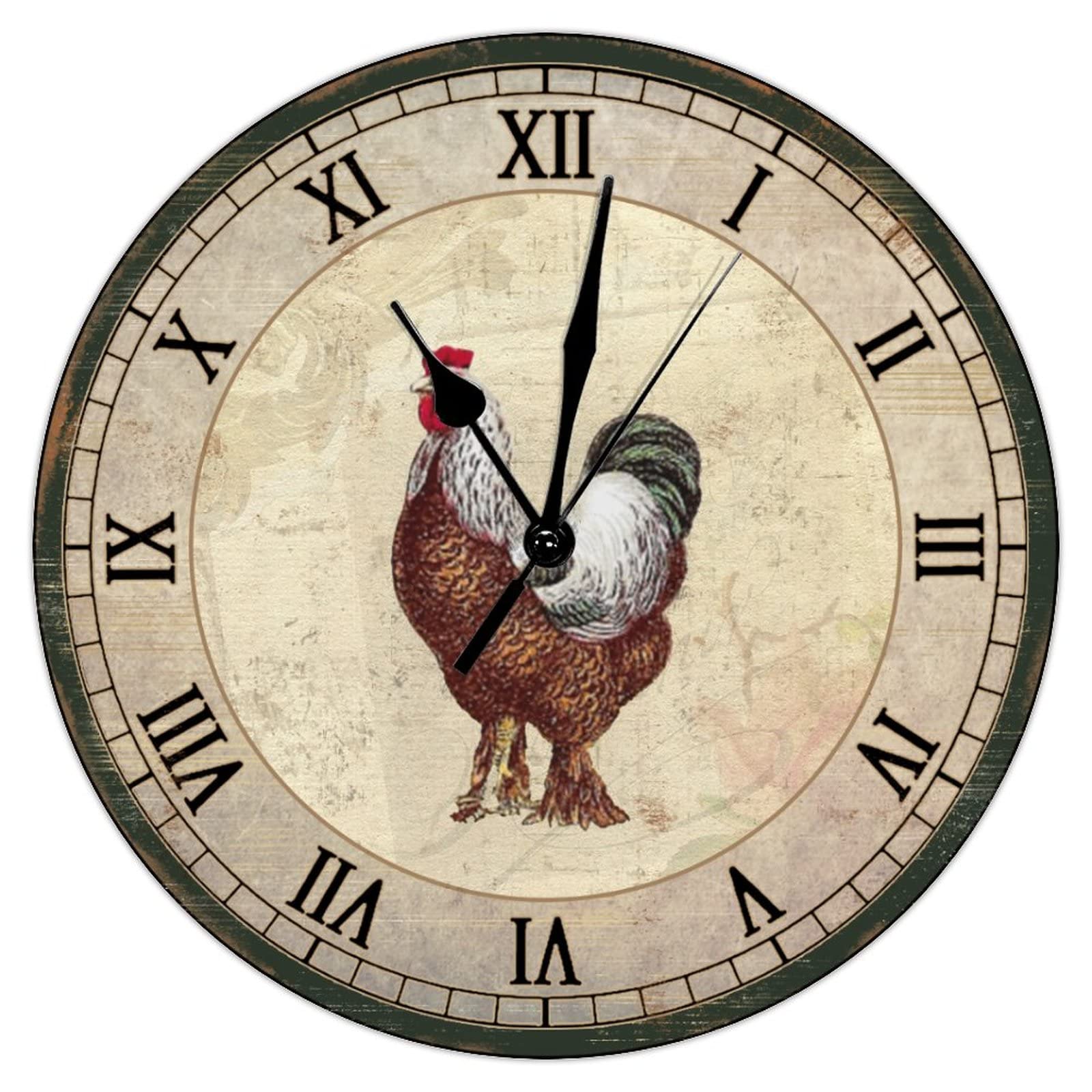 Horloge murale poule silencieuse grand format 38cm pour supprimer le tic-tac stressant