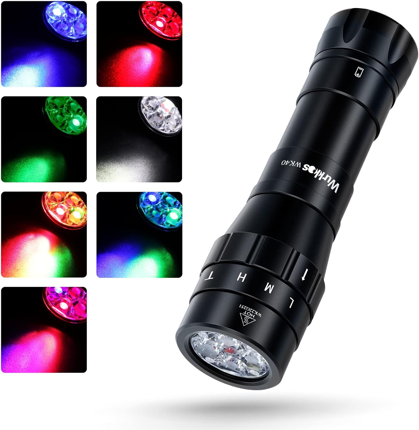Wurkkos Multicolor Led Flashlight 1000 Lumen Max, 4*LEDs RGB Flashlight