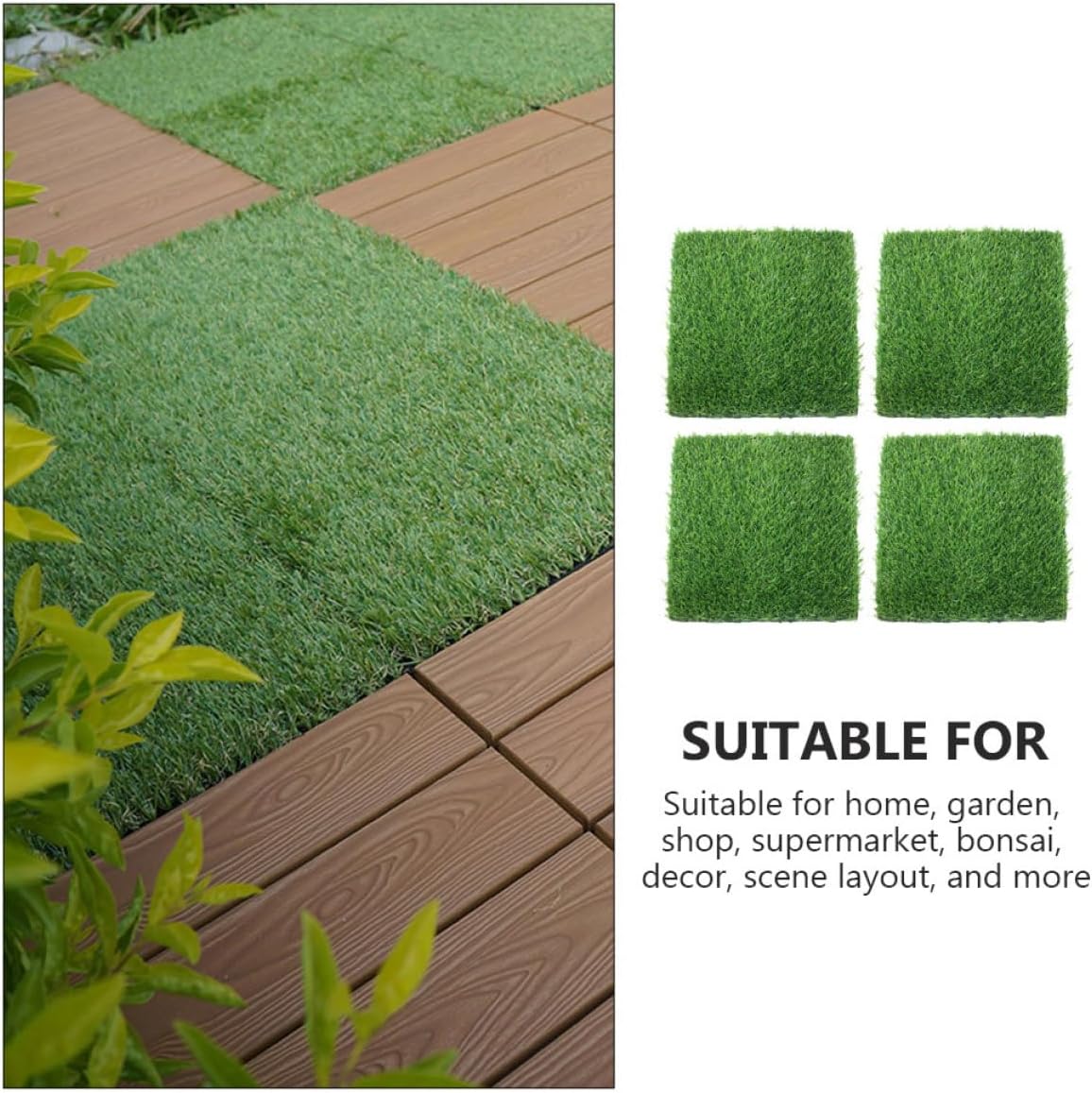 Artificial Grass Turf Mat Fake Grass for Dogs Easy to Maintain Outdoor Rug for Garden