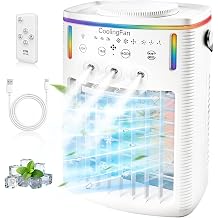 2026 New 4-in-1 Portable Air Conditioners, Portable AC for Car, Ac Unit with 1500ML Water Tank, 3 Modes &amp; 3 Speeds, 7-Color LED Light &amp; Remote Control for Office, Car Camping &amp; Travel(1PCS)
