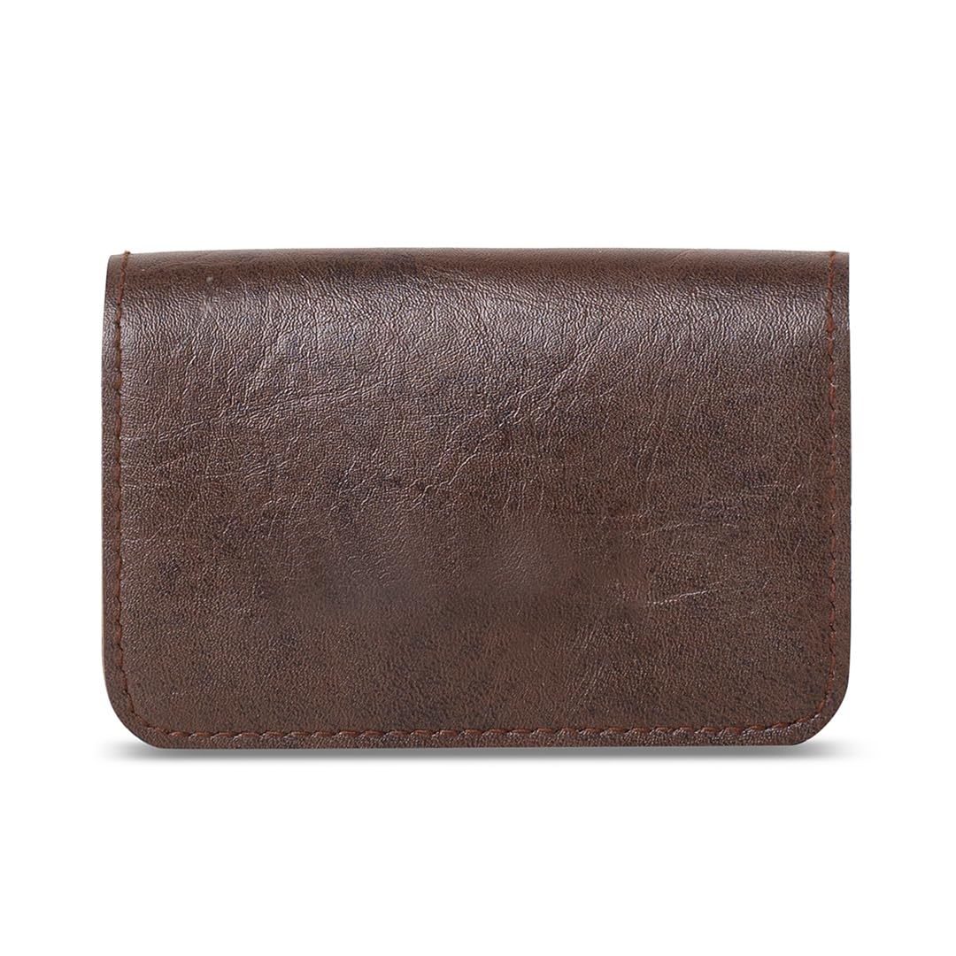 Business Card Holder - Synthetic Leather | Lightweight | Perfect for Cards | Men & Women (Dark Brown)-image-13