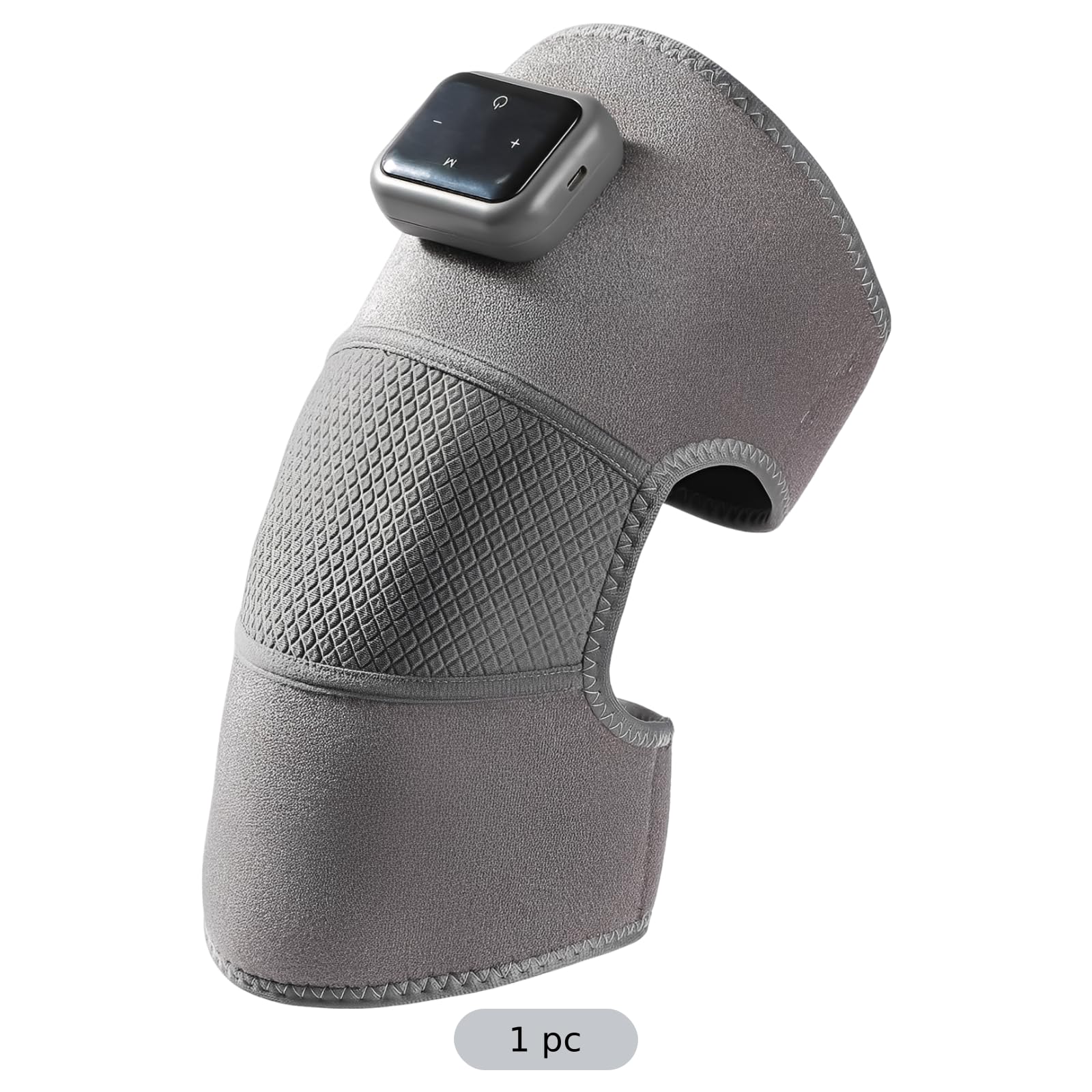 Beheizter Knie-Massager mit Touchscreen-Steuerung und 4 Heizstufen, kabelloser Heiz-Kniewärmer mit Vibration und Warmkompresse, für Knie, Schulter und Ellbogen, 50 x 30 cm, bequeme Passform