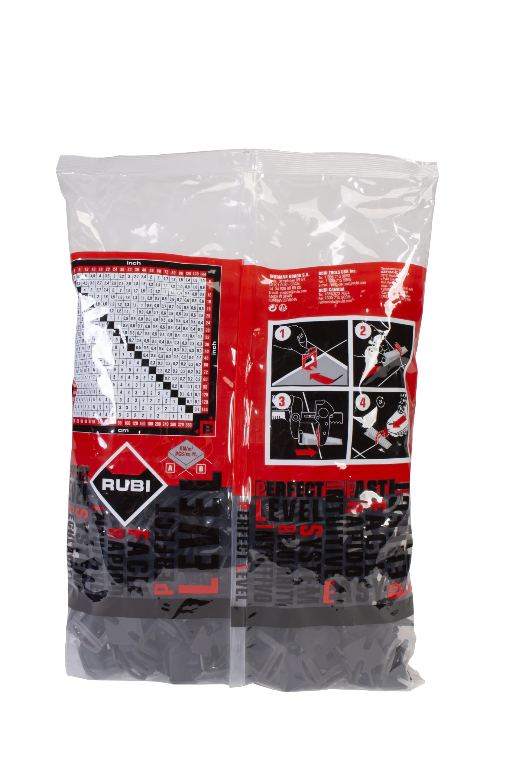 RUBI | Bride de Nivellement pour Carreaux | Bride de 2 mm pour Carreaux de 3 à 12 mm | Pour les formats de 30 x 30 cm | 400 unités | DELTA LEVEL SYSTEM Système de Nivellement