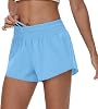 Aurefin High Waisted Athletic Shorts for Women, Quick Dry Running Shorts with Zip Pocket and Liner Womens Gym Workout Shorts
