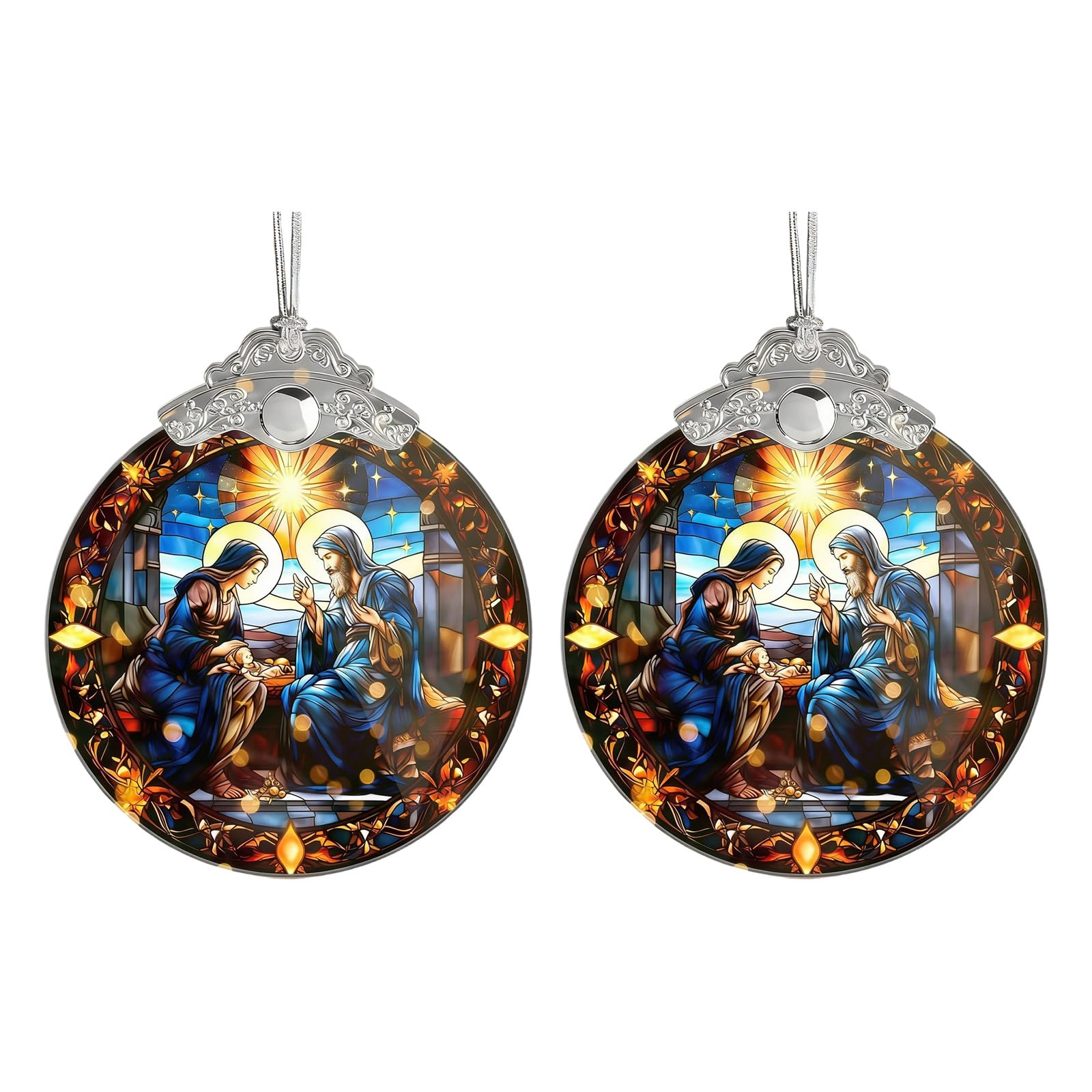 Nativity Scene Ornament Christmas Tree Hanging the Birth of Jesuses Decors Religious Gift