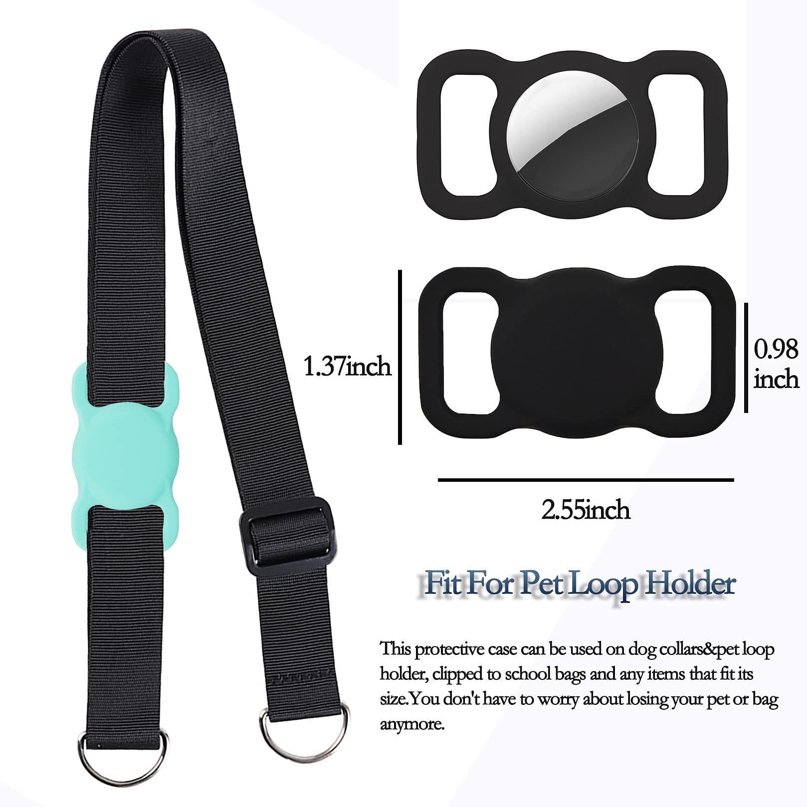 Housse En Silicone Pour Traceur GPS Animaux - 2 Pièces - Étui De Protection Pour Collier Chien Chat - 5