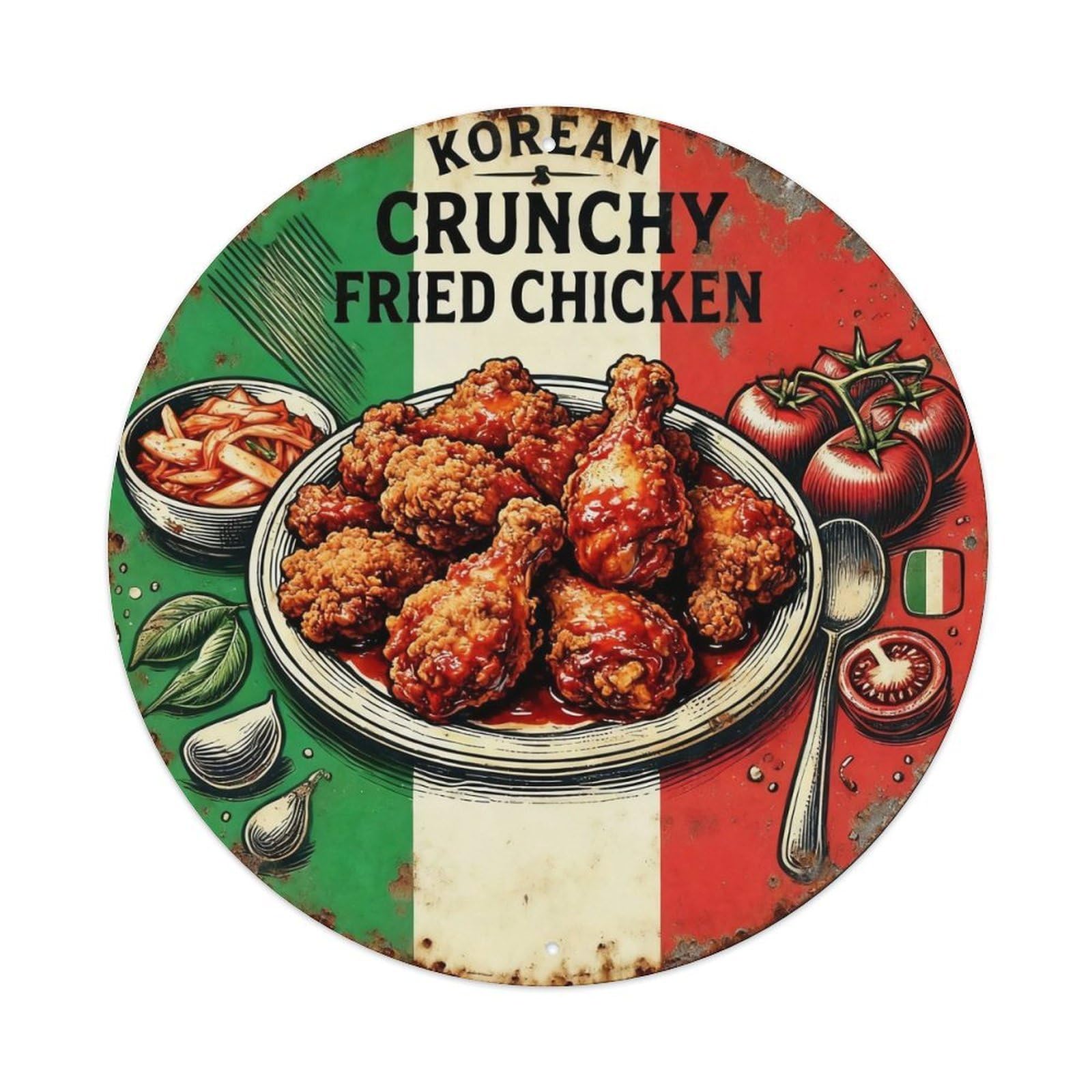 Korean Crunchy Fried Chicken Retro Tin Sign Metal Tin Sign Plaque