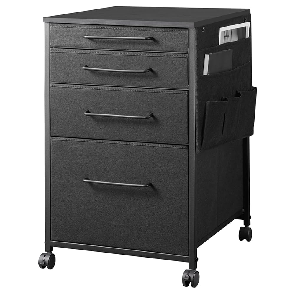 【新品】デスクワゴン　サイドデスク　サイドチェスト　袖机　脇机　キャビネット 脇机 サイドデスク 3段 キャビネット 引き出し 鍵付き 幅400