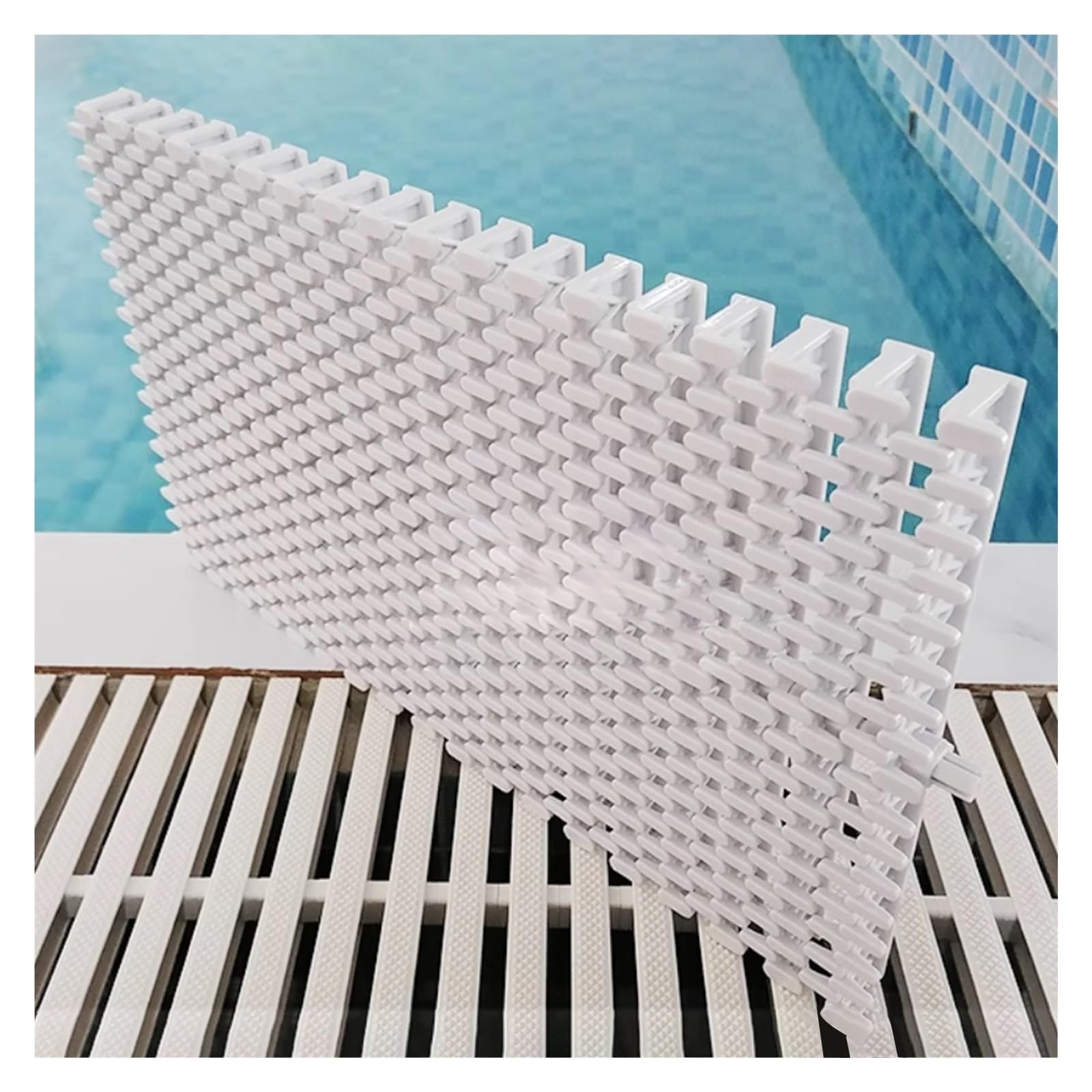 Grille de trop-plein pour piscine extérieure et évacuation blanche 18cm