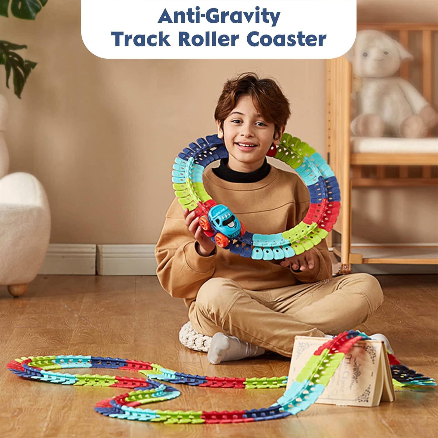 Pista Macchinine per Bambini, Giochi Bambini 2 Anni con 184 Pezzi Pista Macchinine e 2 Glow CarsMacchinine, Giocattolo per Bambino 2 3 4 5 6 Anni