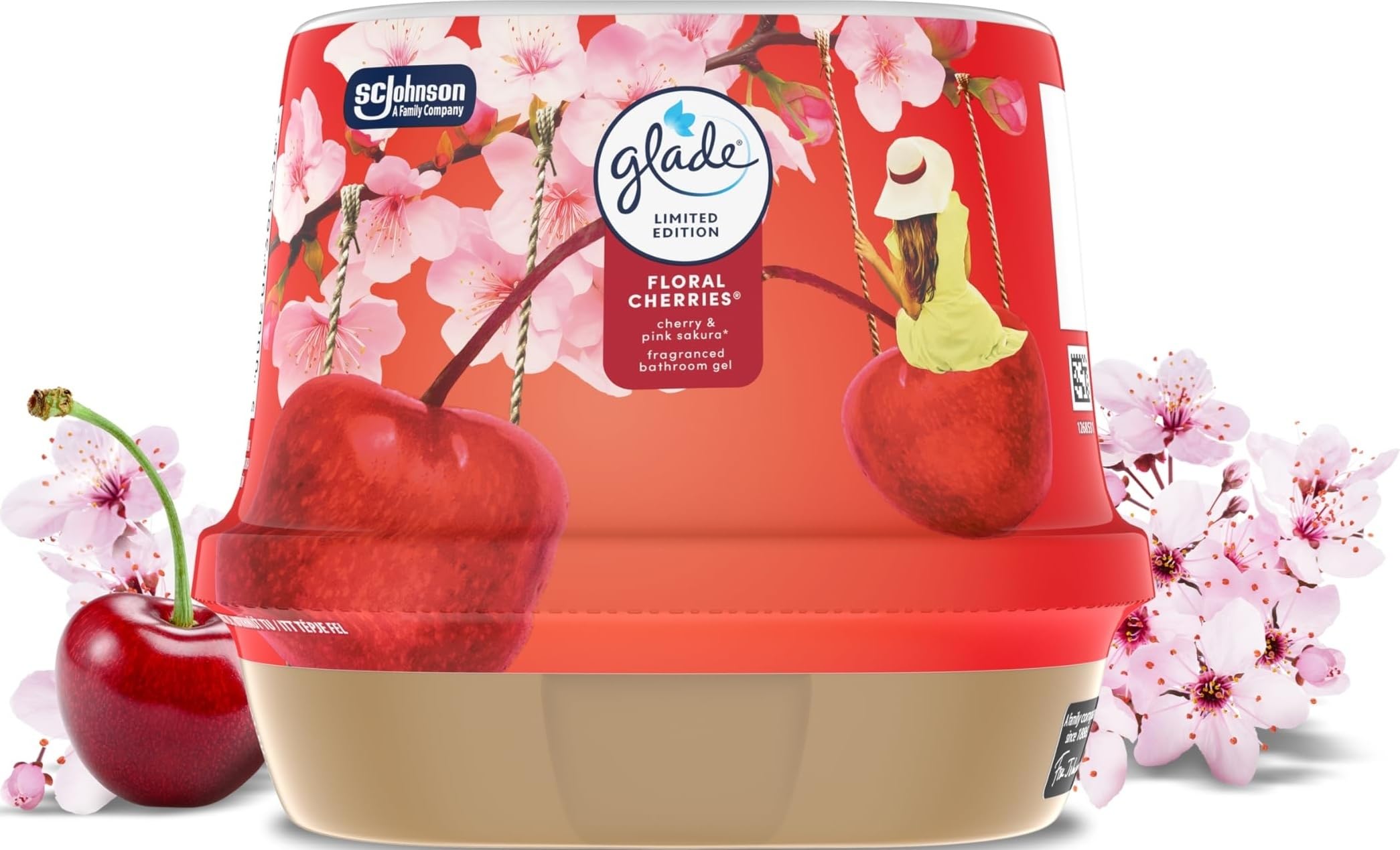 Glade Bathroom Gel Air Freshener Floral Cherries 180G