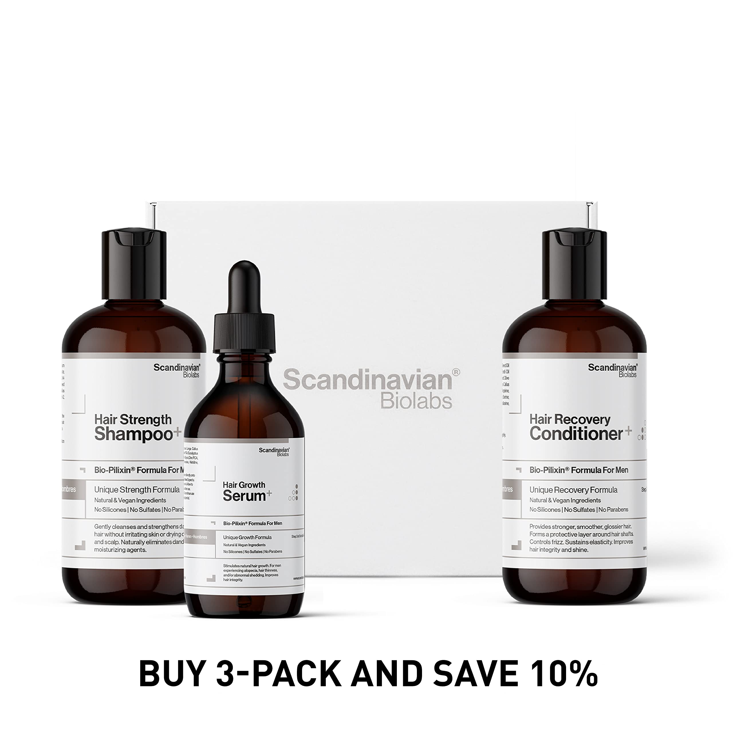 Scandinavian Biolabs Hair Growth Routine 3Pack For Men Hair Loss