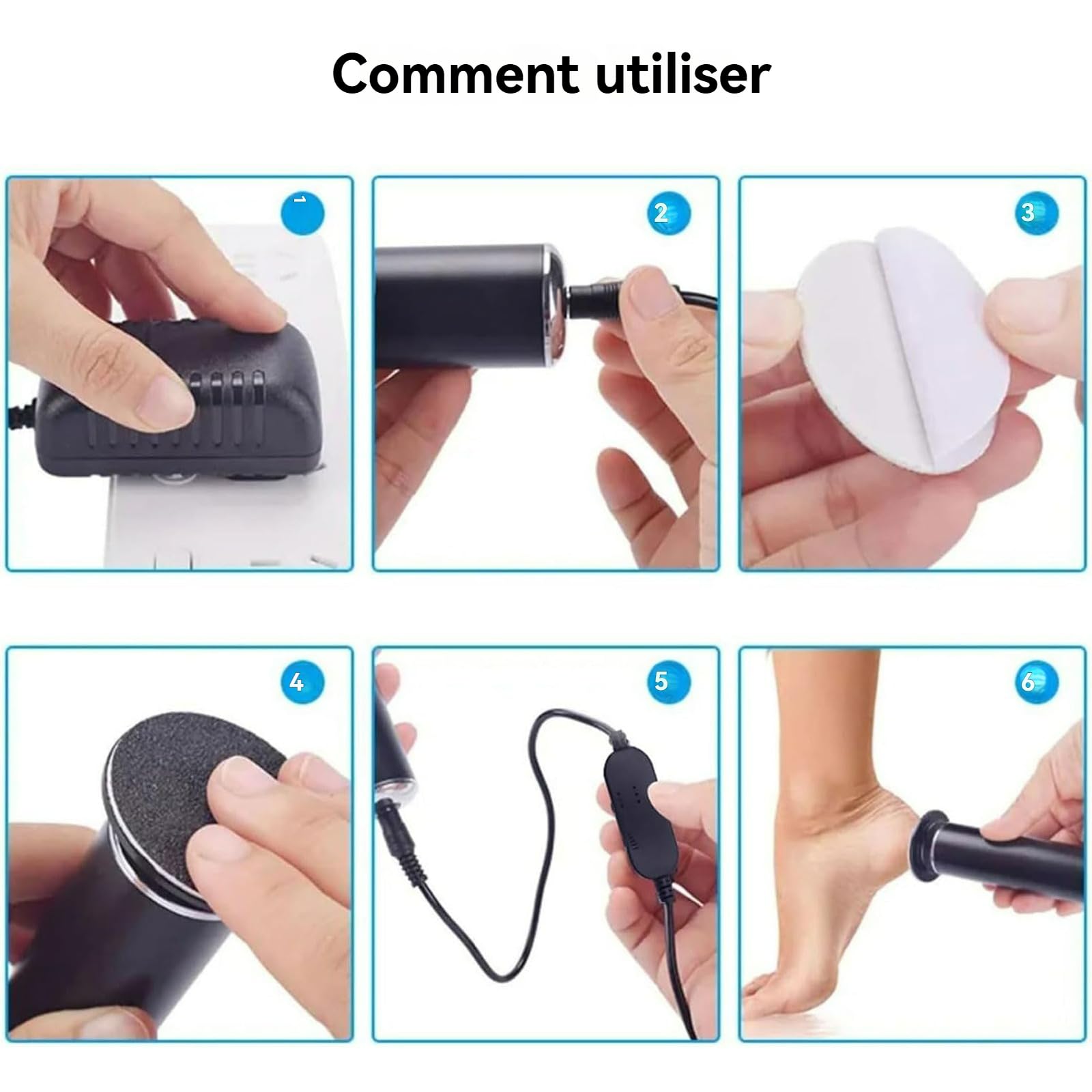Mielle Glow Pied, Honey Glow Pied, Mielle Ponceuse sur Pied, Rapeuse Pieds Électrique Livré avec 60 Recharges de Tampons Exfoliants, pour Peaux Mortes, Squameuses et Craquelées (Or)