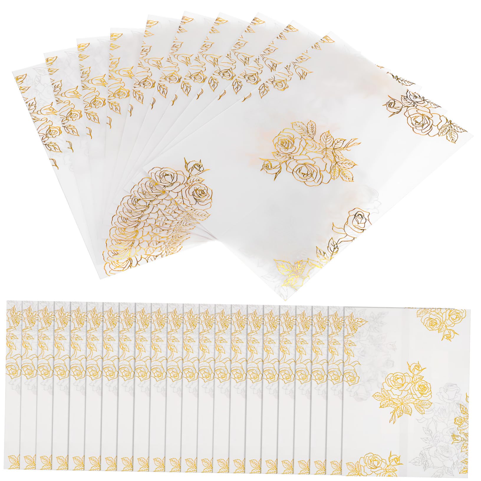 CIMAXIC Elegant 50 Pack Vellum Invitation Sleeves Wedding Birthday Party Invitations Jackets