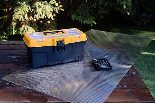 Miniatura 8 de 14 paneles de policarbonato para invernadero de 2 x 4 pies, láminas de policarbonato de doble pared de 0.157 in de grosor, transparente, resistente