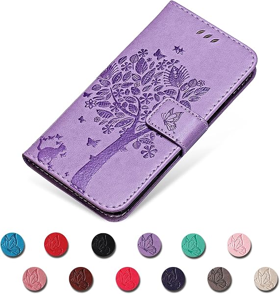 KANVOOS Funda para Xiaomi Redmi Note 11 4G / Note 11S, Funda Tapa Libro Movil de Cuero PU, Ranura para Tarjeta Plegable Billetera Carcasa para Redmi Note 11 4G / Note 11S (Lavanda) - 3