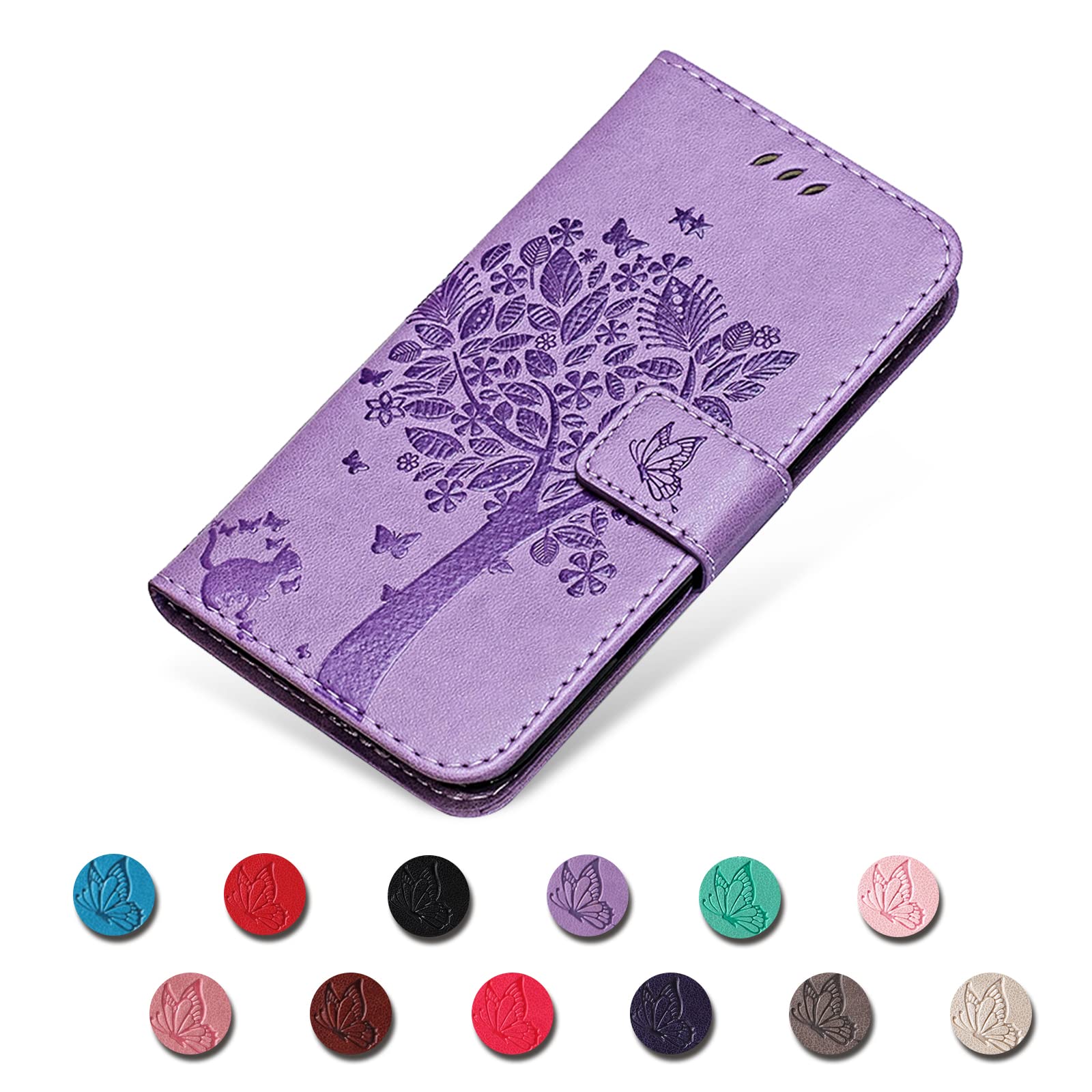 KANVOOS Funda para Xiaomi Redmi Note 11 4G / Note 11S, Funda Tapa Libro Movil de Cuero PU, Ranura para Tarjeta Plegable Billetera Carcasa para Redmi Note 11 4G / Note 11S (Lavanda) - 3