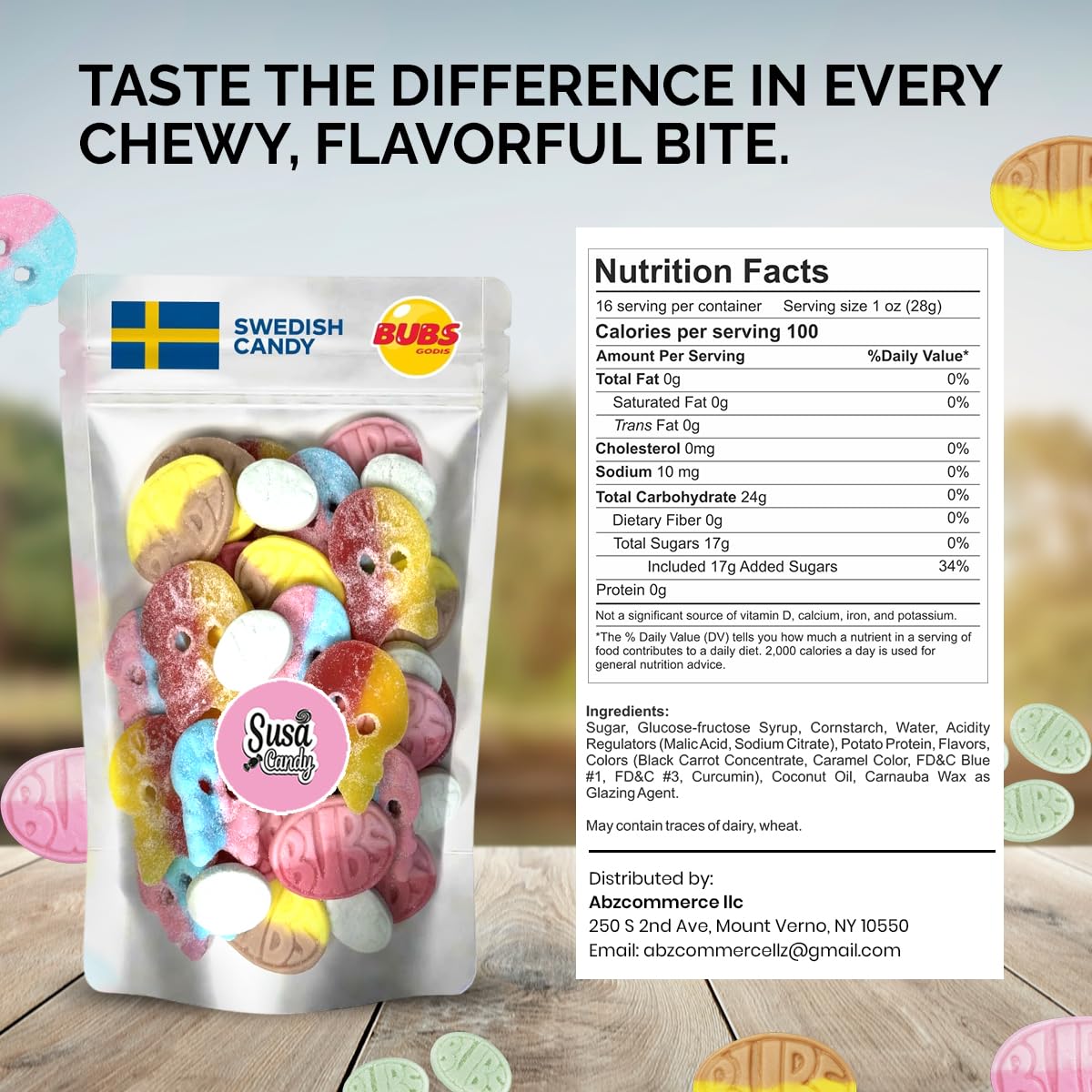 Bubs Swedish Candy Mix (1 Pound) - Ovals, Skulls, and Tutti Frutti, Sweet and Sour Swedish Gummies - Best Vegan Candy - Bubs Godis From Sweden (1 LB)