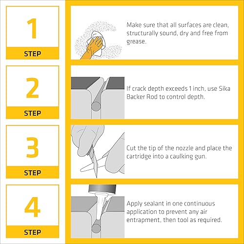 Miniatura 5 de Sika Flex Crack Flex Sealant, gris, alto rendimiento, sellador de poliuretano texturizado, autonivelante, sellador para sellar grietas horizontales,