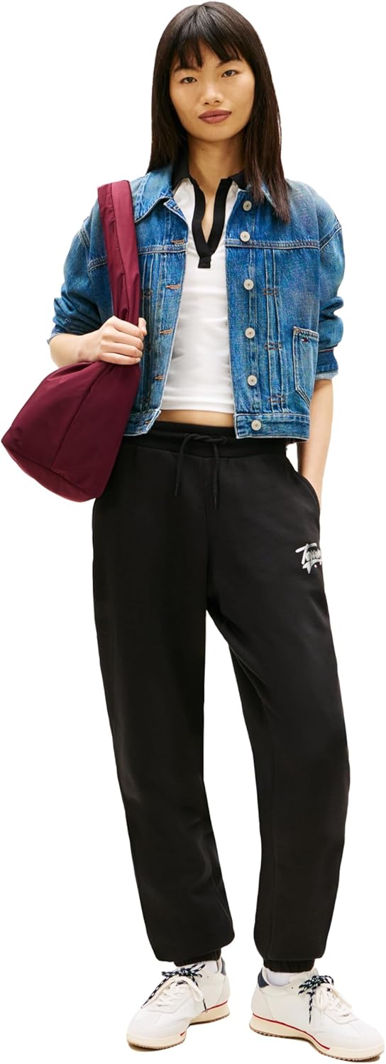 Tommy Jeans Womens Relaxed Printed Logo Jogger Sweatpants - Image 3