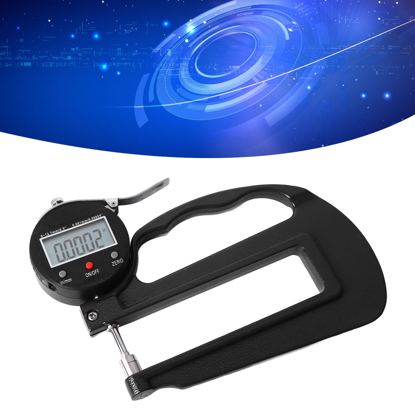 Digitales Dickenmessgerät, Papiergewebe, Banddickenmessgerät, Elektronisches Mikrometer, 0,001 Mm 0,00005 Zoll Auflösung, 12,7 Mm 0,5 Zoll Bereich, Zifferblattdickenmessgerät aus
